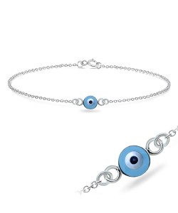 Evil Eye Round Shape Silver Bracelet BRS-202